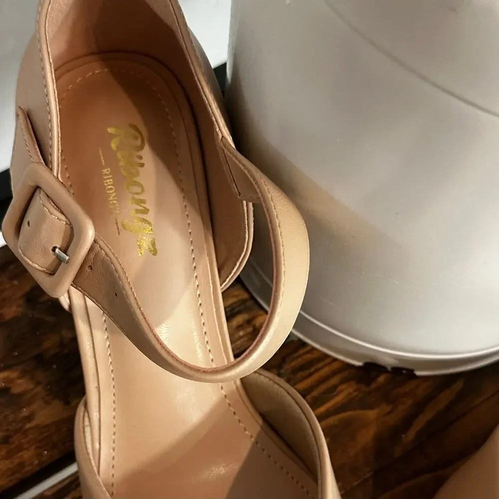 Ribongz Nude Heels Size 9 NWT Brand New with Tags Pointed Toe Women's Shoes